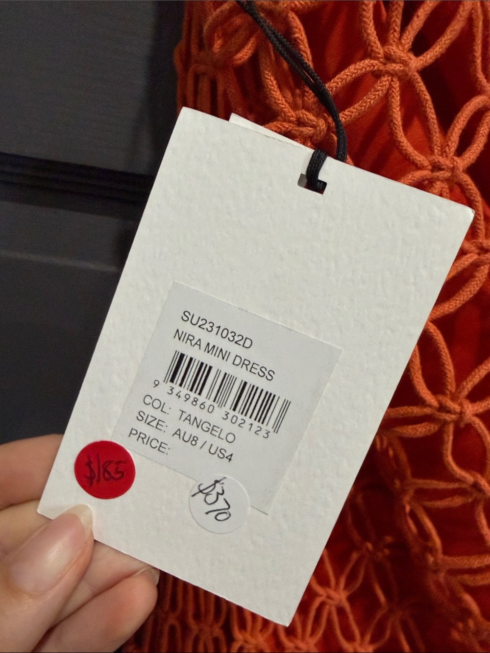 NWT Significant Other Nira Mini Dress in orange Macramé - Picture 4 of 6